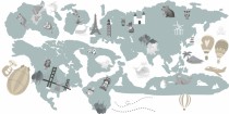 Naklejka ścienna - mapa świata balony 41379 Naklejkomania - zdjecie 2 - miniatura