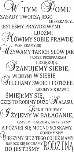 483 Naklejka ścienna z napisem W tym domu śmiejemy się bo jesteśmy rodziną - zdjęcie 2