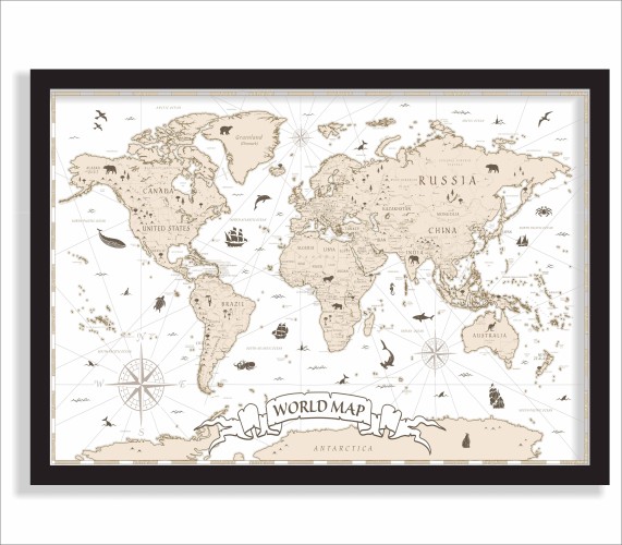 Plakat mapa świata  61243 Naklejkomania - zdjecie 1