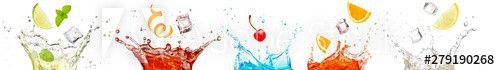 cocktail splash collection isolated on white background