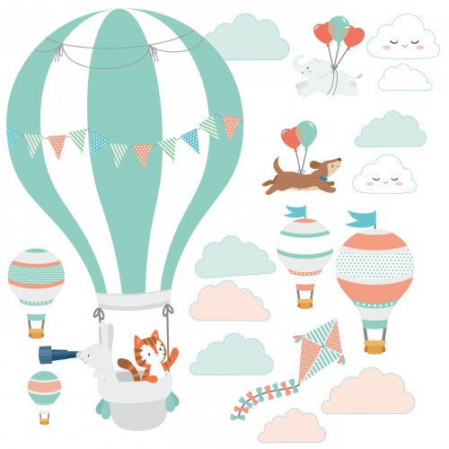Naklejka ścienna dla dzieci -  balony, niebo 9717 - zdjęcie 2