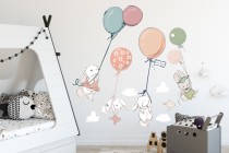 Naklejka ścienna dla dzieci - balony, chmurki, drzewka 9808 Naklejkomania - zdjecie 1 - miniatura