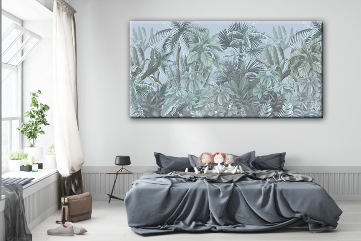 Obraz na ścianę do sypialni salonu tropikalne liście 41435 - zdjęcie 3