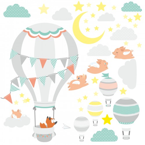 Naklejka ścienna dla dzieci -  balony, niebo 9743 - zdjęcie 3