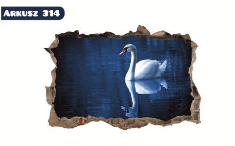 Naklejka na ścianę, dziura 3D łabędź 314 - zdjęcie 2