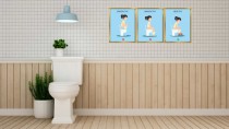 Zestaw plakatów trzy plakaty na ścianę w ramie do łazienki AG013 Naklejkomania - zdjecie 2 - miniatura