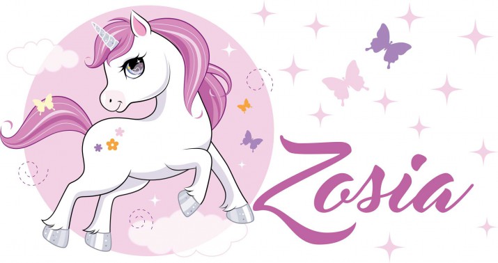 Naklejka z imieniem dla dziecka   BD8unicorn - zdjęcie 2