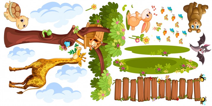 Naklejki na ścianę dla dzieci  41052 zwierzęta safari - zdjęcie 2