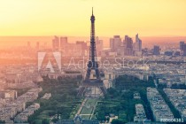 The sunset at Paris city with Eiffel Tower in France Naklejkomania - zdjecie 1 - miniatura