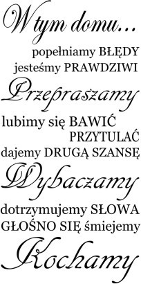 652 Naklejki na ścianę z napisami W tym domu Przepraszamy Wybaczamy Kochamy - zdjęcie 2