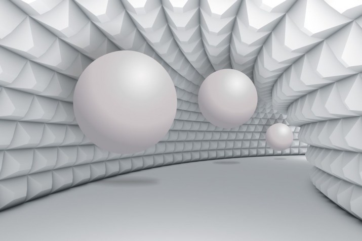 Fototapeta na ścianę tapeta na fizelinie do salonu sypialni biura tunel, kule 3d 10606 - zdjęcie 2