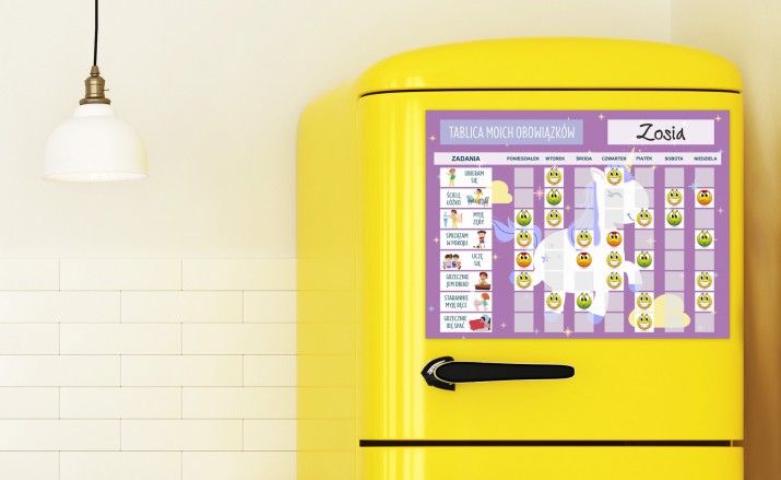 Tablica motywacyjna magnetyczna tablica z obowiązkami jednorożec 4522 - zdjęcie 2