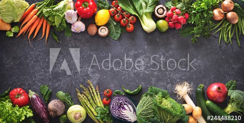 Healthy food concept with fresh vegetables and ingredients for cooking - zdjęcie 1