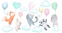 Naklejka ścienna dla dzieci 9747 - balony, chmurki Naklejkomania - zdjecie 2 - miniatura