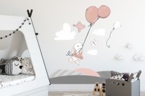 Naklejka ścienna dla dzieci - balony, chmurki, drzewka 9811 Naklejkomania - zdjecie 1 - miniatura