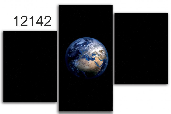 Tryptyk do salonu - Ziemia, kosmos, kula ziemska 12142 Naklejkomania - zdjecie 1