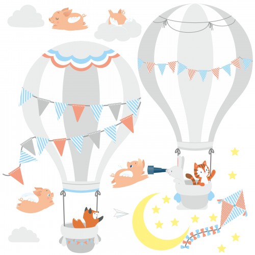 Naklejka ścienna dla dzieci -  balony, niebo 9708 - zdjęcie 2