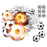 Naklejka na ścianę, dziura 3D piłkarze, piłki 2405 Naklejkomania - zdjecie 2 - miniatura