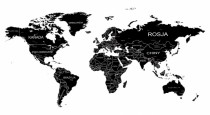 Naklejka ścienna - mapa świata czarna polska mapa 15 Naklejkomania - zdjecie 2 - miniatura