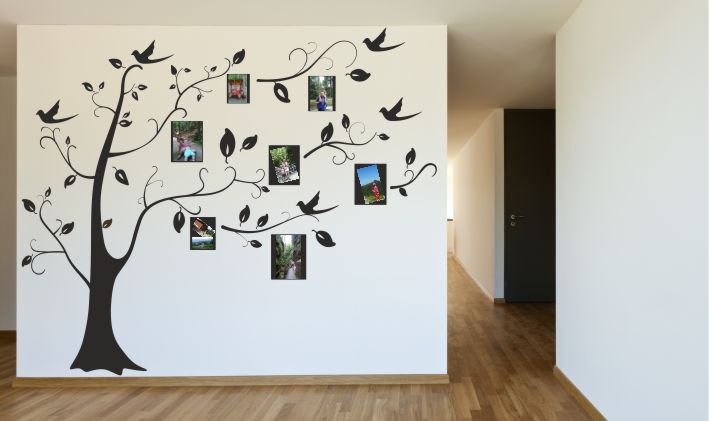 Naklejki na ścianę ścienne na ściany naklejka dekoracyjna ścienna, drzewo z ramkami 247 Naklejkomania - zdjecie 1