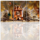 Tryptyk do salonu - Obraz, matwa natura, młynek do kawy 12189 Naklejkomania - zdjecie 1 - miniatura
