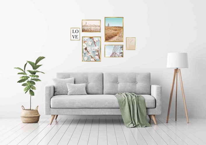 Zestaw plakatów plakatów plakaty w ramie boho pastele KP062 - zdjęcie 2
