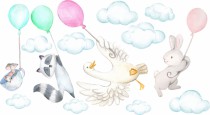 Naklejka ścienna dla dzieci - balony, chmurki 9756 Naklejkomania - zdjecie 2 - miniatura