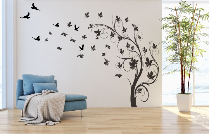 Naklejki na ścianę ścienne na ściany naklejka dekoracyjna ścienna, drzewo  9550 Naklejkomania - zdjecie 1