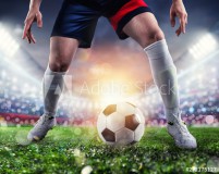 Soccer player ready to kick the soccerball at the stadium during the match. Naklejkomania - zdjecie 1 - miniatura