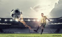 Soccer forward player  . Mixed media Naklejkomania - zdjecie 1 - miniatura