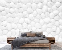 Tapety samoprzylepne na ściane do salonu 272956501 Białe muszle Naklejkomania - zdjecie 1 - miniatura