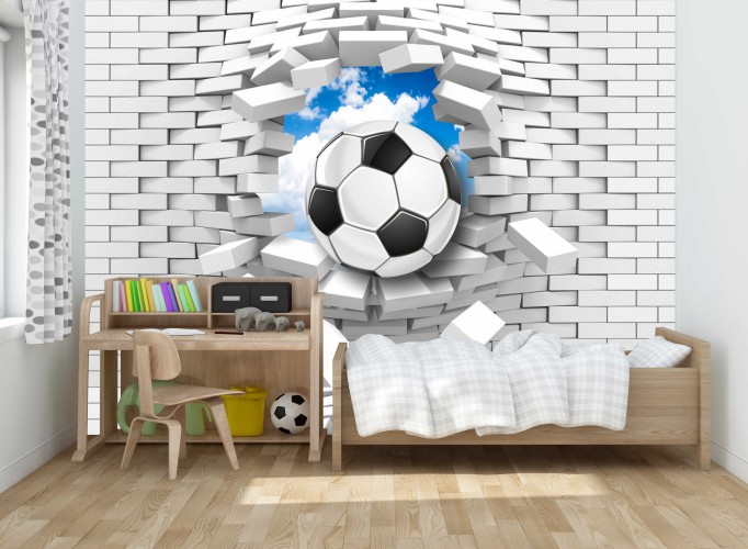 Fototapeta winylowe 10695  Fototapeta piłkarska  na ścianę  dla dzieci młodzieży   3d