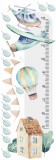 Naklejka ścienna dla dzieci -  miarka wzrostu samoloty balony domek  41254 Naklejkomania - zdjecie 2 - miniatura