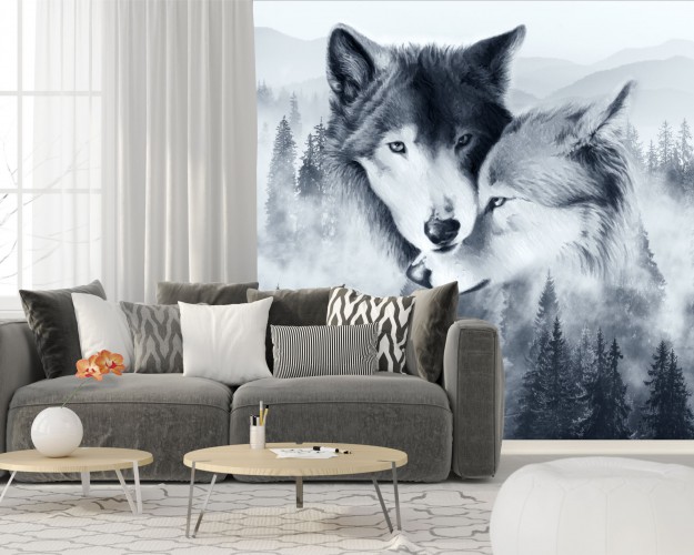 Fototapeta na ścianę wilki las w mgle 40432