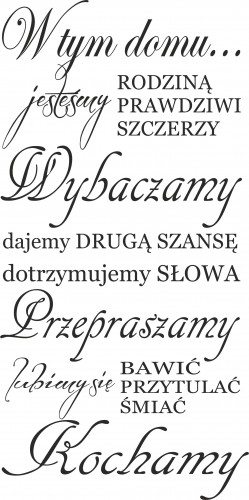 509 Naklejka ścienna cytat na ścianę W tym domu Wybaczamy Przepraszamy Kochamy - zdjęcie 2