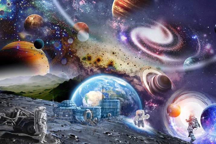 Tapeta flizelinowa na ścianę 41421 astronauta kosmos planety - zdjęcie 2