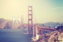 Vintage toned picture of the Golden Gate Bridge, San Francisco. Naklejkomania - zdjecie 1 - miniatura