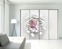 Naklejki okleiny na szafy 15550 trójwymiarowy kot Naklejkomania - zdjecie 1 - miniatura