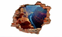 Naklejka na ścianę, dziura 3D  cegły rzeka Wielkie Kanion 3115 Naklejkomania - zdjecie 2 - miniatura