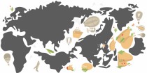 Naklejka ścienna - mapa świata balony góry  41394 Naklejkomania - zdjecie 2 - miniatura