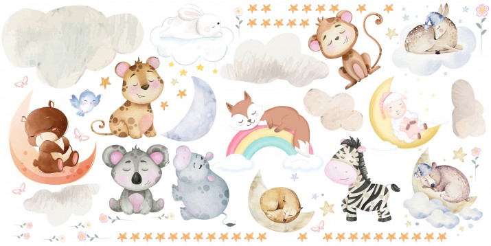 Naklejki dla dzieci na ścianę  41182 safari zoo - zdjęcie 2