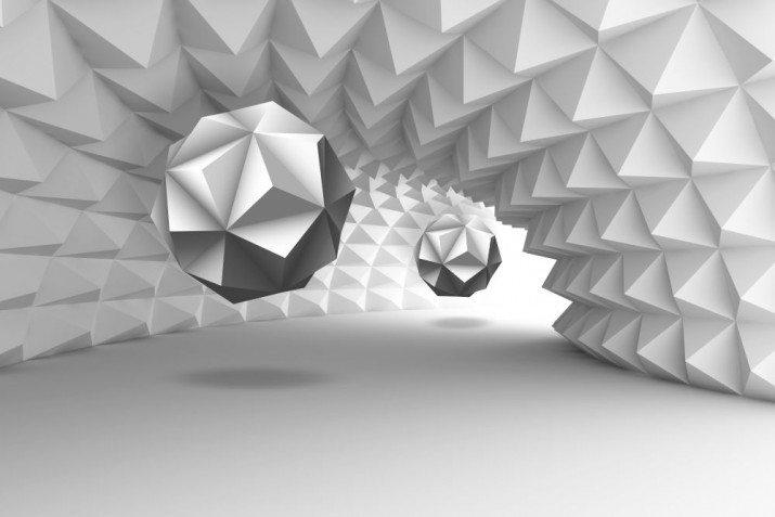 Fototapeta na ścianę tapeta na fizelinie do salonu Tunel perspektywa kule 3D 10660 - zdjęcie 2