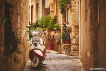 Cozy street of old Rabat in Malta Naklejkomania - zdjecie 1 - miniatura