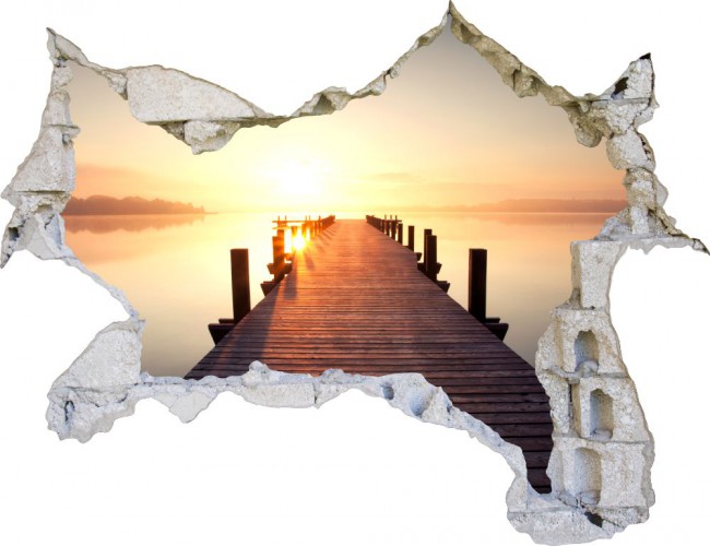 Naklejka na ścianę, dziura 3D morze plaża pomost 3578 - zdjęcie 2