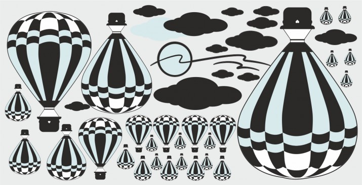 Naklejka ścienna dla dzieci -  balony, góry 2333 - zdjęcie 2