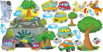 Naklejka ścienna dla dzieci -  góry, samochody zestaw 19 Naklejkomania - zdjecie 2 - miniatura