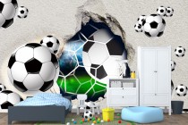 Fototapeta piłkarska  na ścianę tapeta fizelinowa dla dzieci młodzieży  3d 9109  sport Naklejkomania - zdjecie 1 - miniatura
