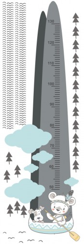 Naklejka ścienna dla dzieci -  miarka wzrostu misiu łódź rzeka 40028 - zdjęcie 2