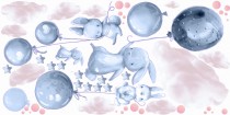 Naklejki dla dzieci na ścianę 41441 balony chmurki Naklejkomania - zdjecie 2 - miniatura