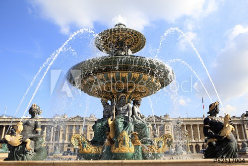 Famous fountain in Place de la Concorde, Paris